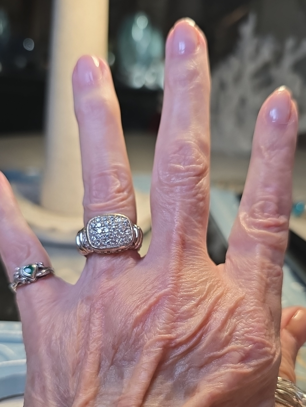 Silver Tone Ring  Size 7.25